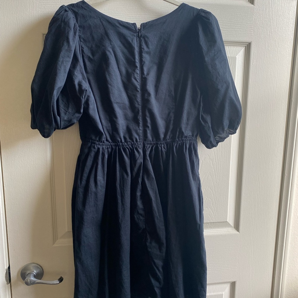 Abercrombie & Fitch Black Mini Dress with Puff Sleeves - Picture 2 of 2